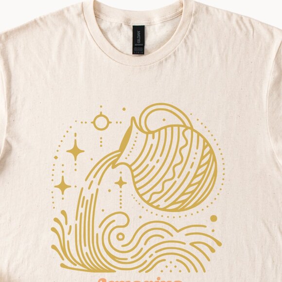 Aquarius Astrology Shirt Water Bearer Zodiac Tee - Picture 2 of 6